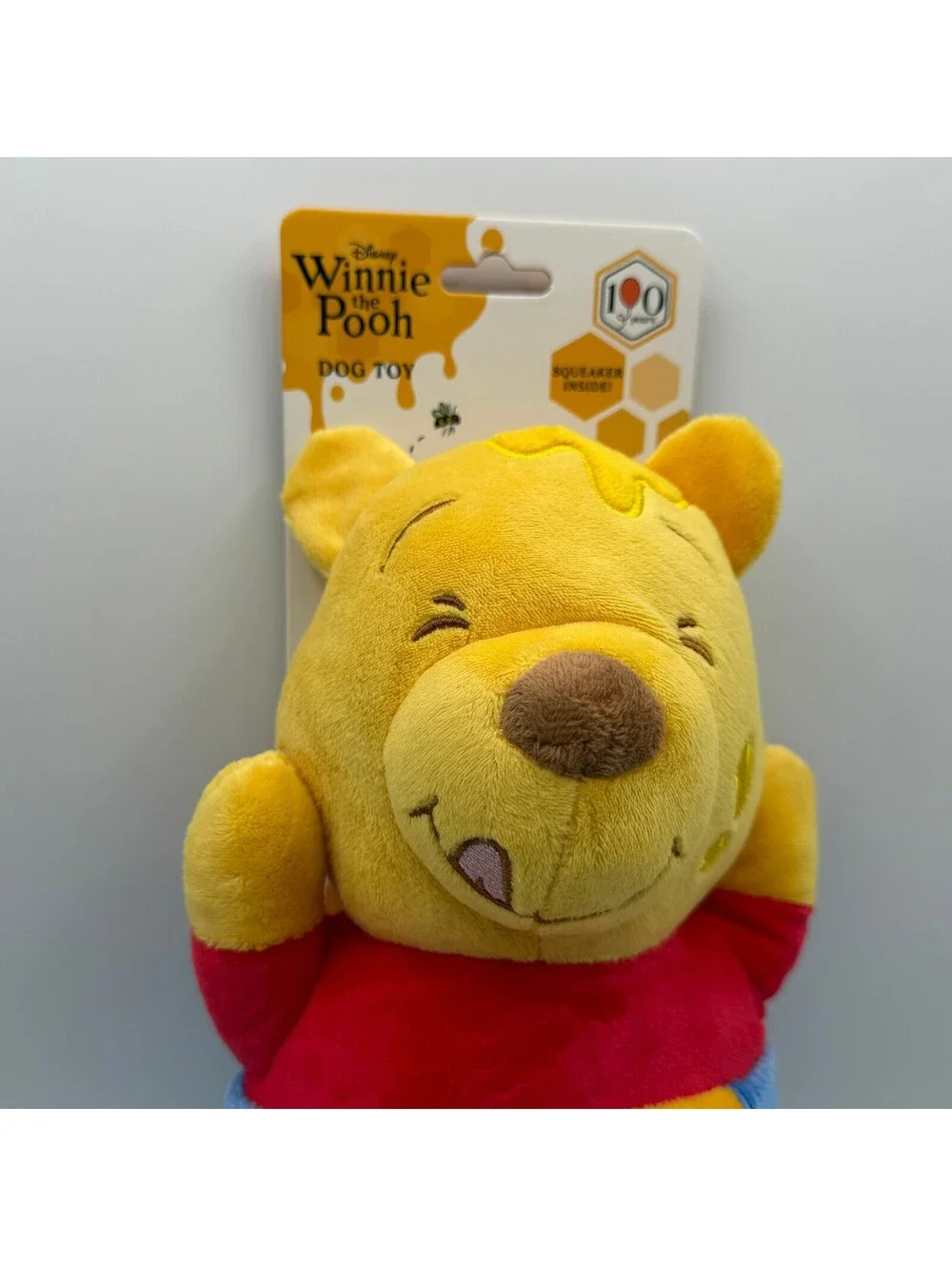 Disney Winnie The Pooh Dog Toy Plush 100 Years Squeaker Hunny Pot Corduroy NWT